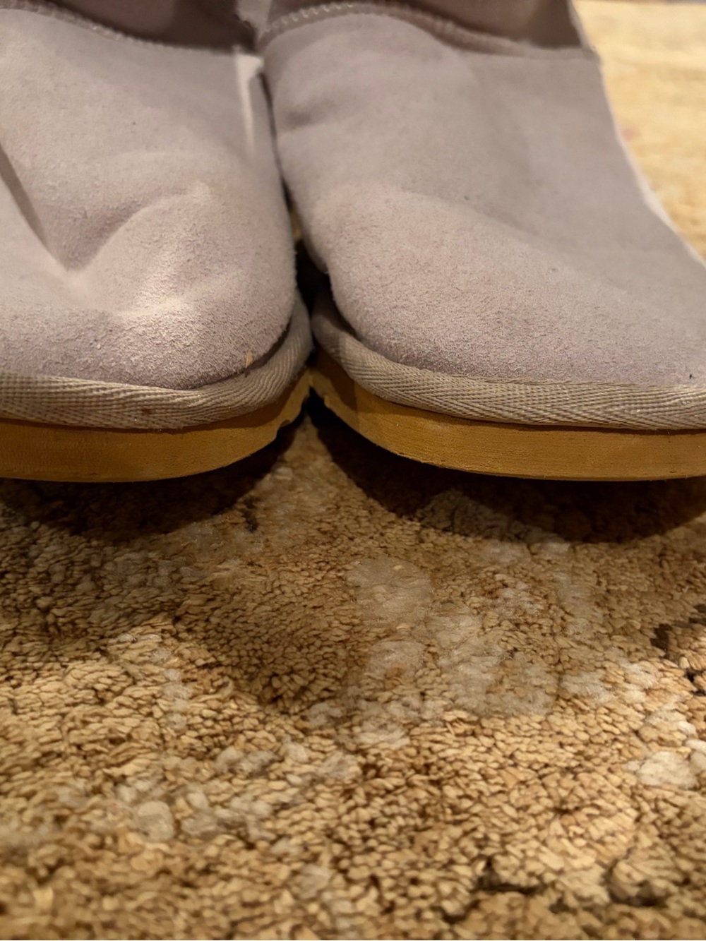 UGG women's Bailey Button ii Suede Shearling Boots in Light Gray women's 9 EUC - Picture 5 of 9